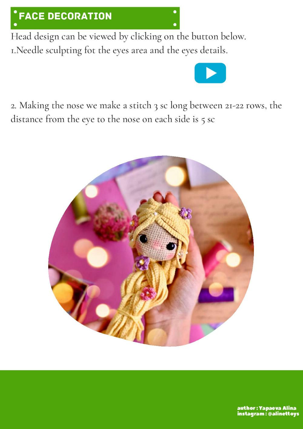 PRINCESS RAPUNZEL yellow hair crochet pattern