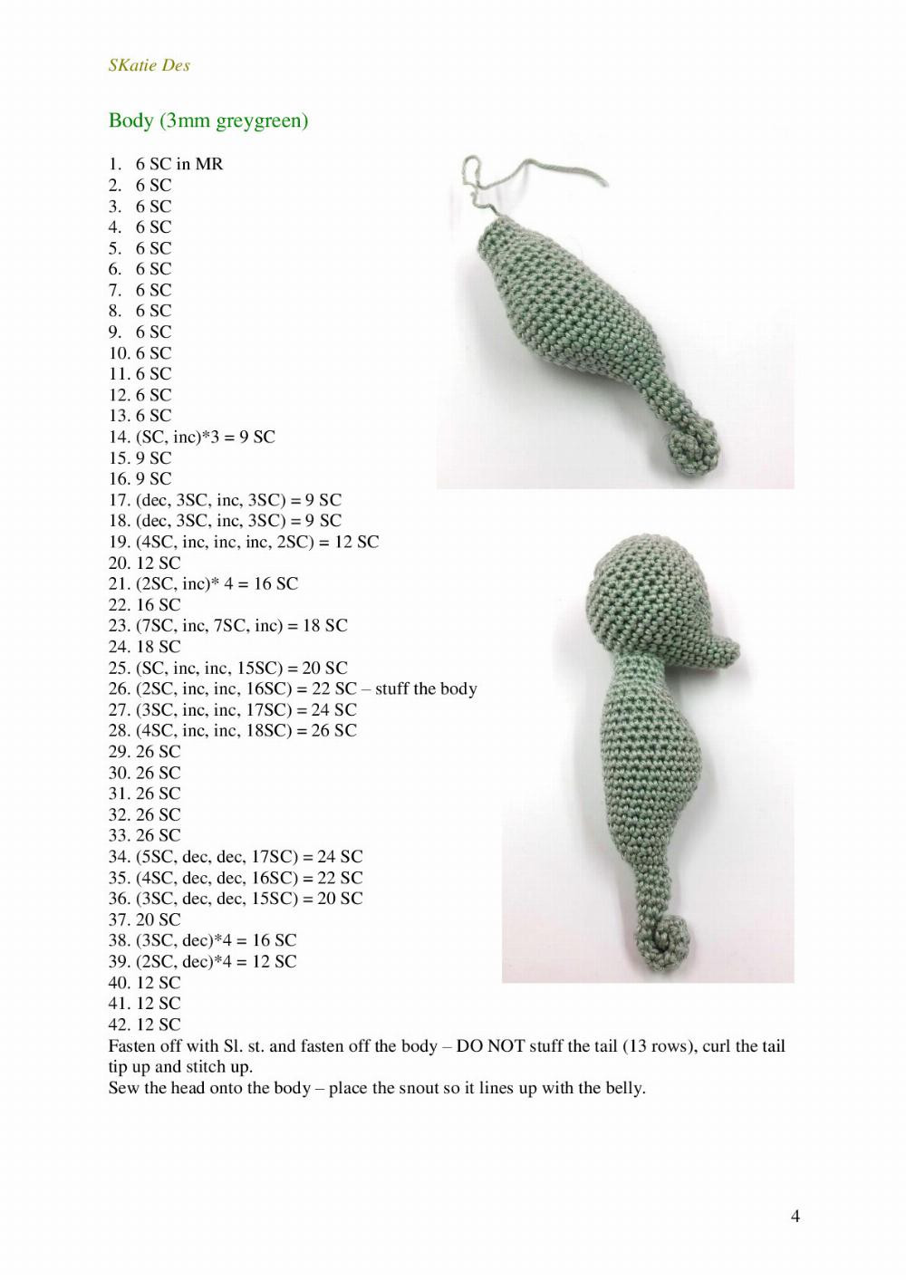 seahorse flip crochet pattern