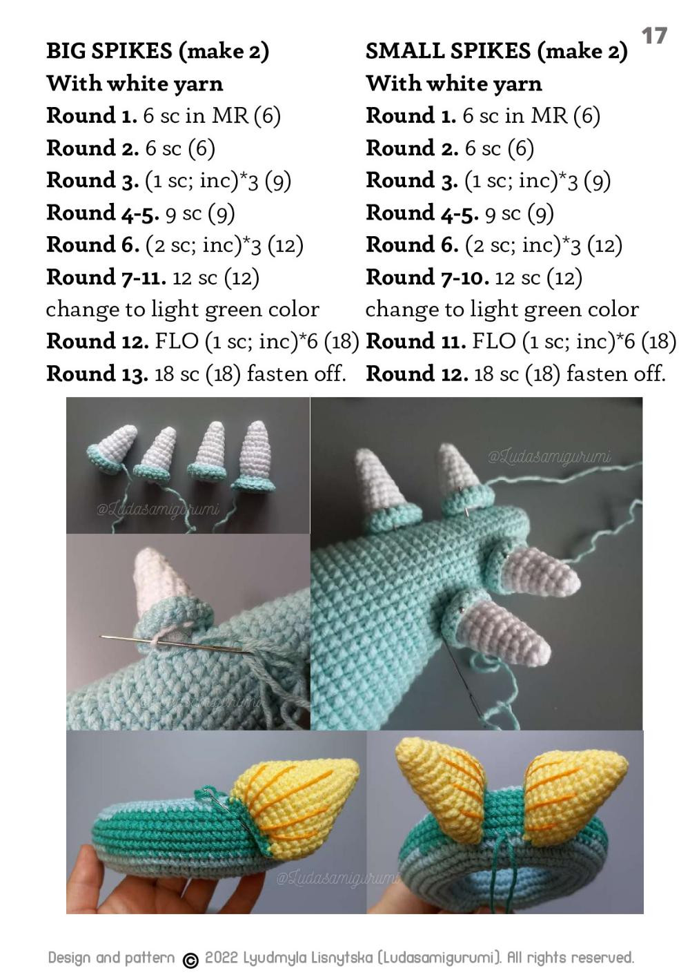 stegosaurus stacking toy crochet pattern