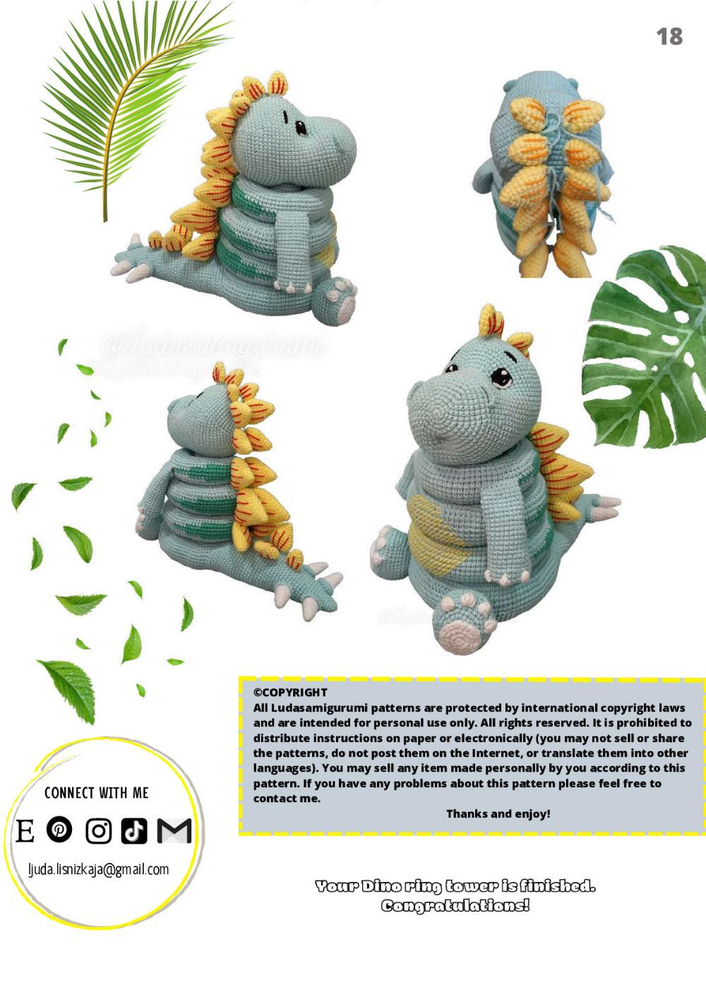 stegosaurus stacking toy crochet pattern