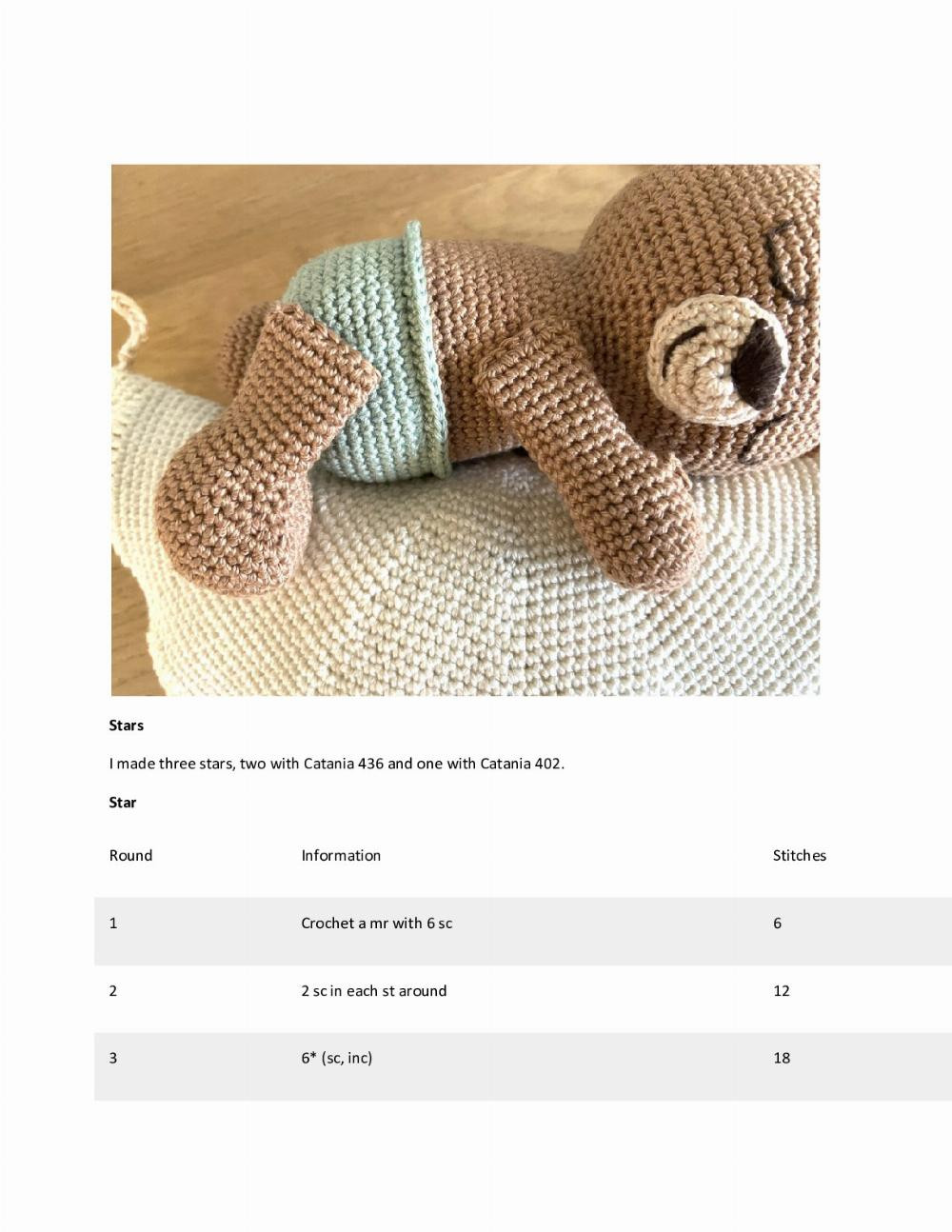 Sweet dreams little bear crochet pattern