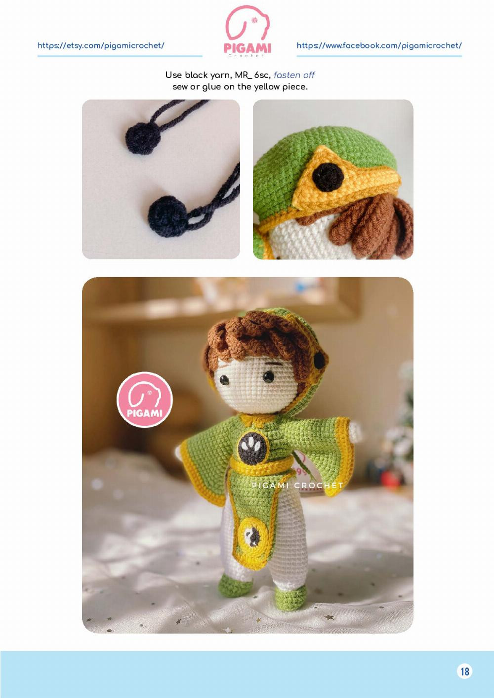 sYAORAN Green COSTUME doll crochet pattern