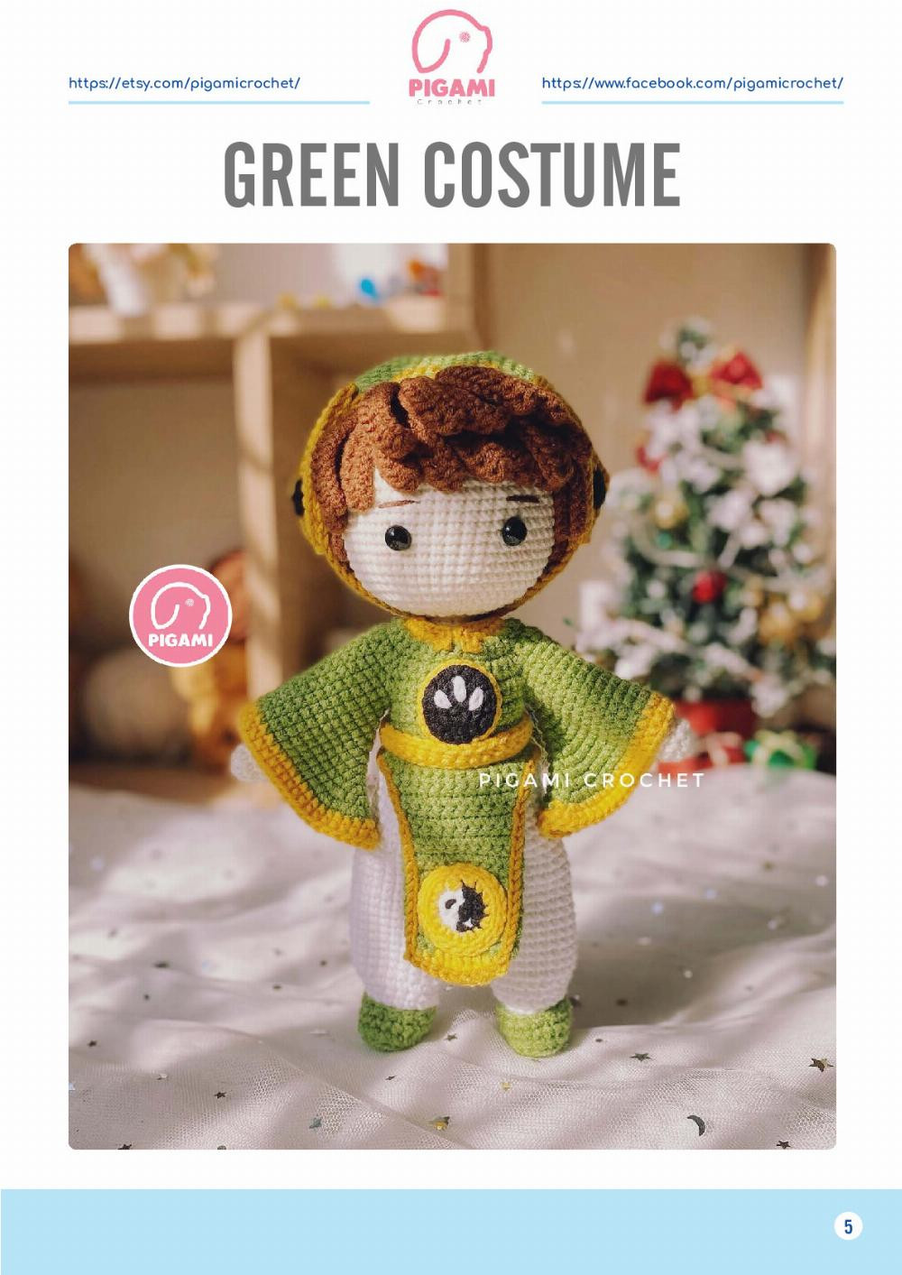 sYAORAN Green COSTUME doll crochet pattern