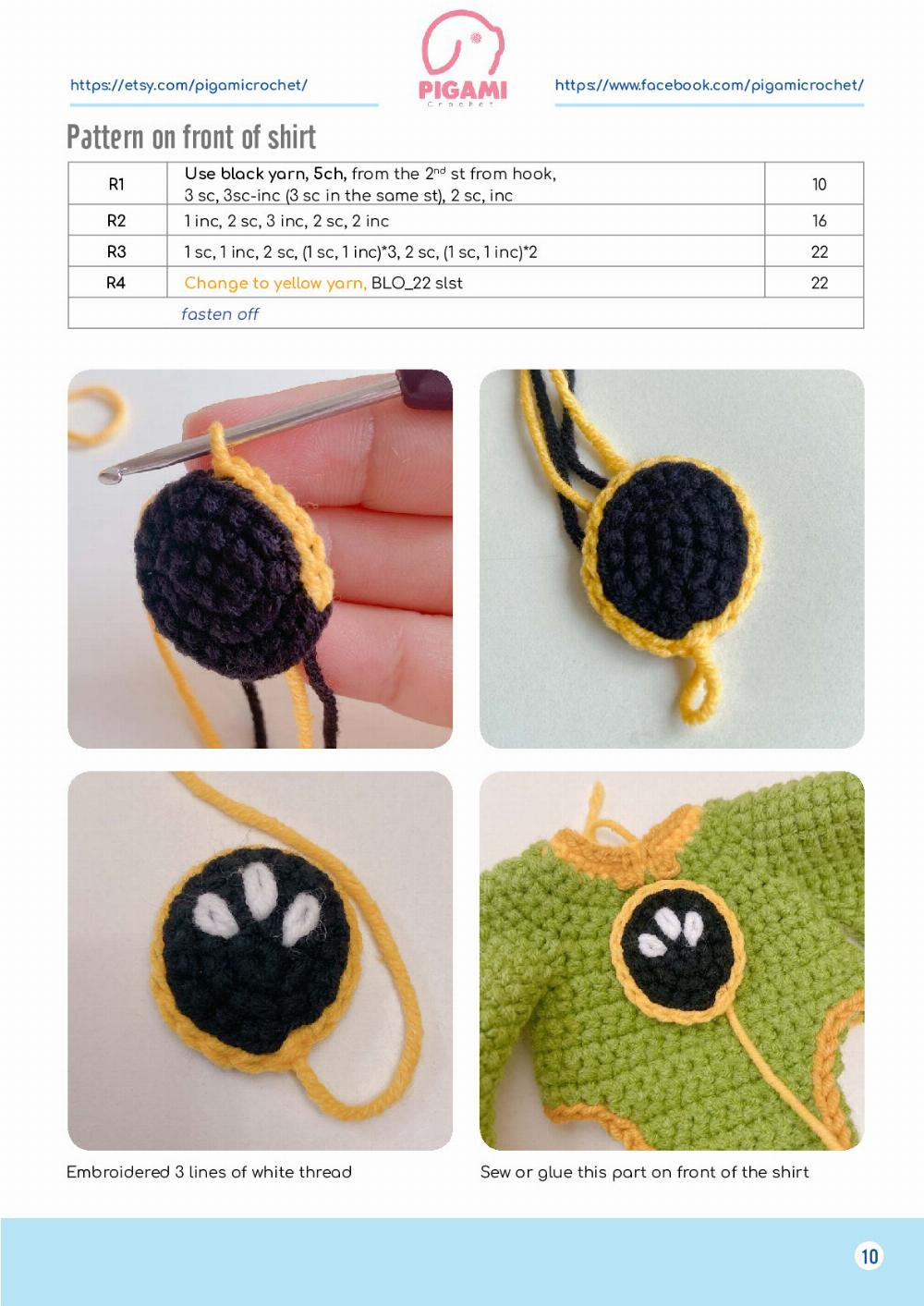 sYAORAN Green COSTUME doll crochet pattern