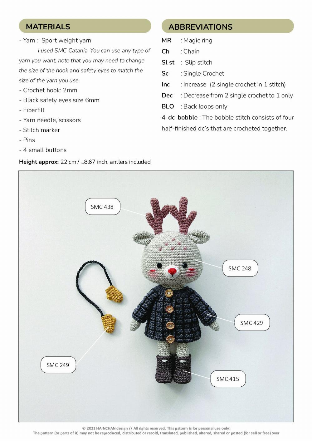 ELLIE THE LITTLE REINDEER CROCHET PATTERN