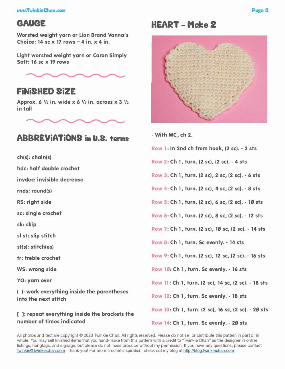 These Heart Cakes crochet pattern