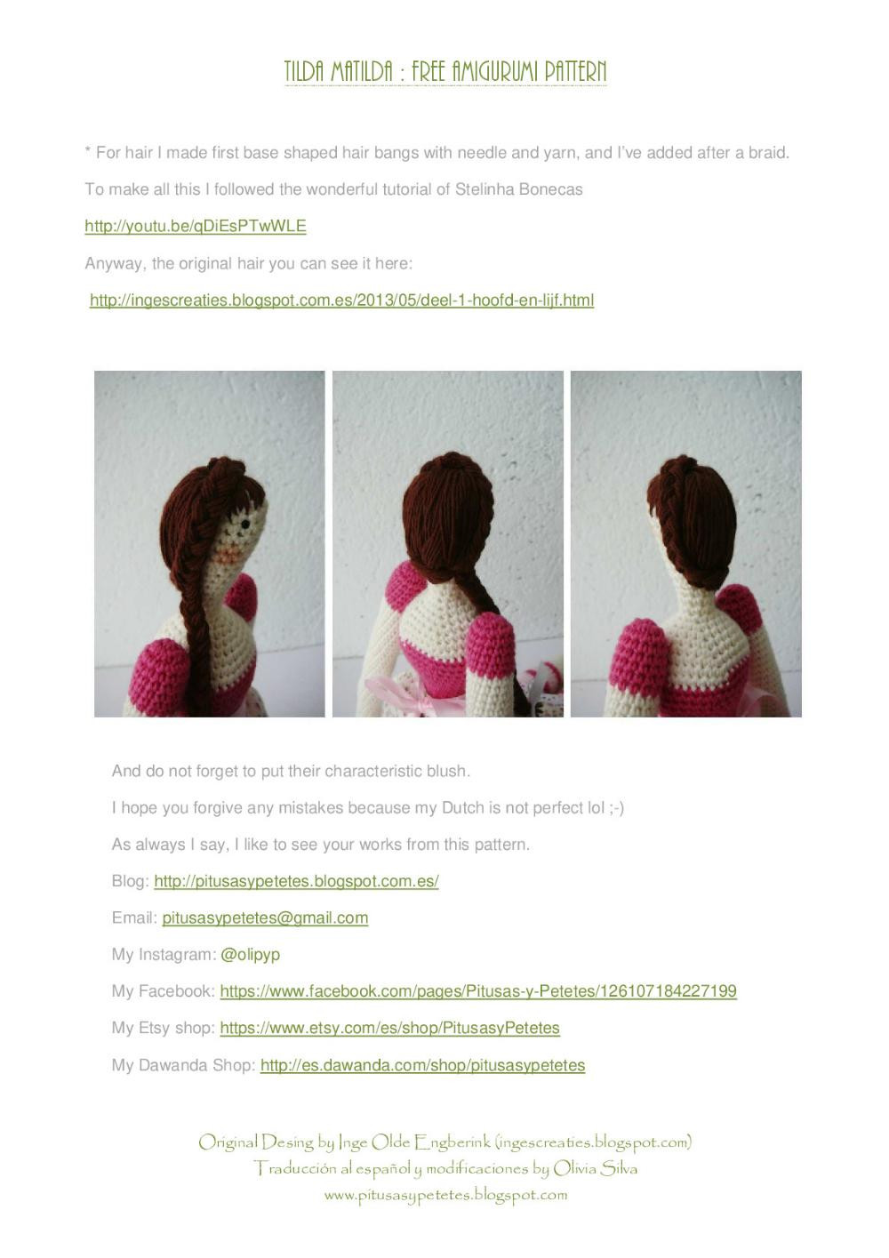 TILDA MATILDA : FREe amigurumi PATTERn