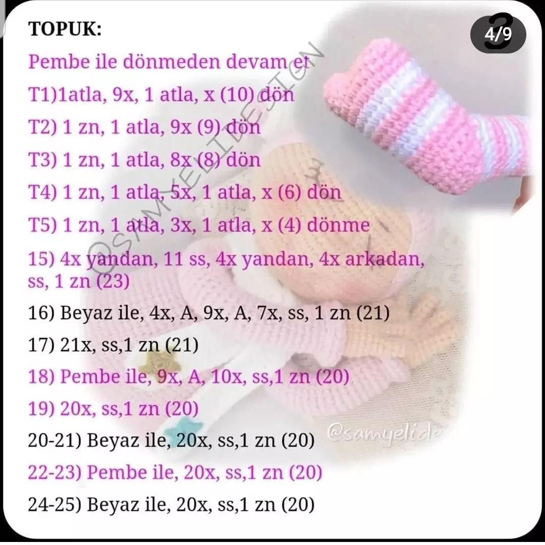 Uyuyan kız bebek için tığ işi modeli