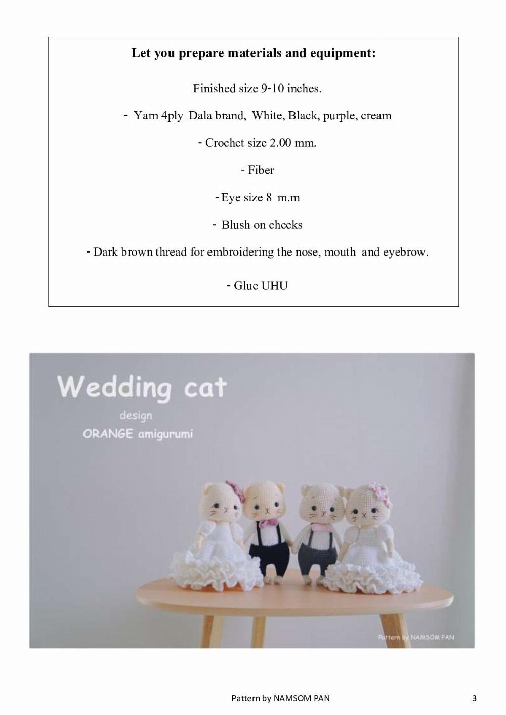 Wedding Cat Pattern