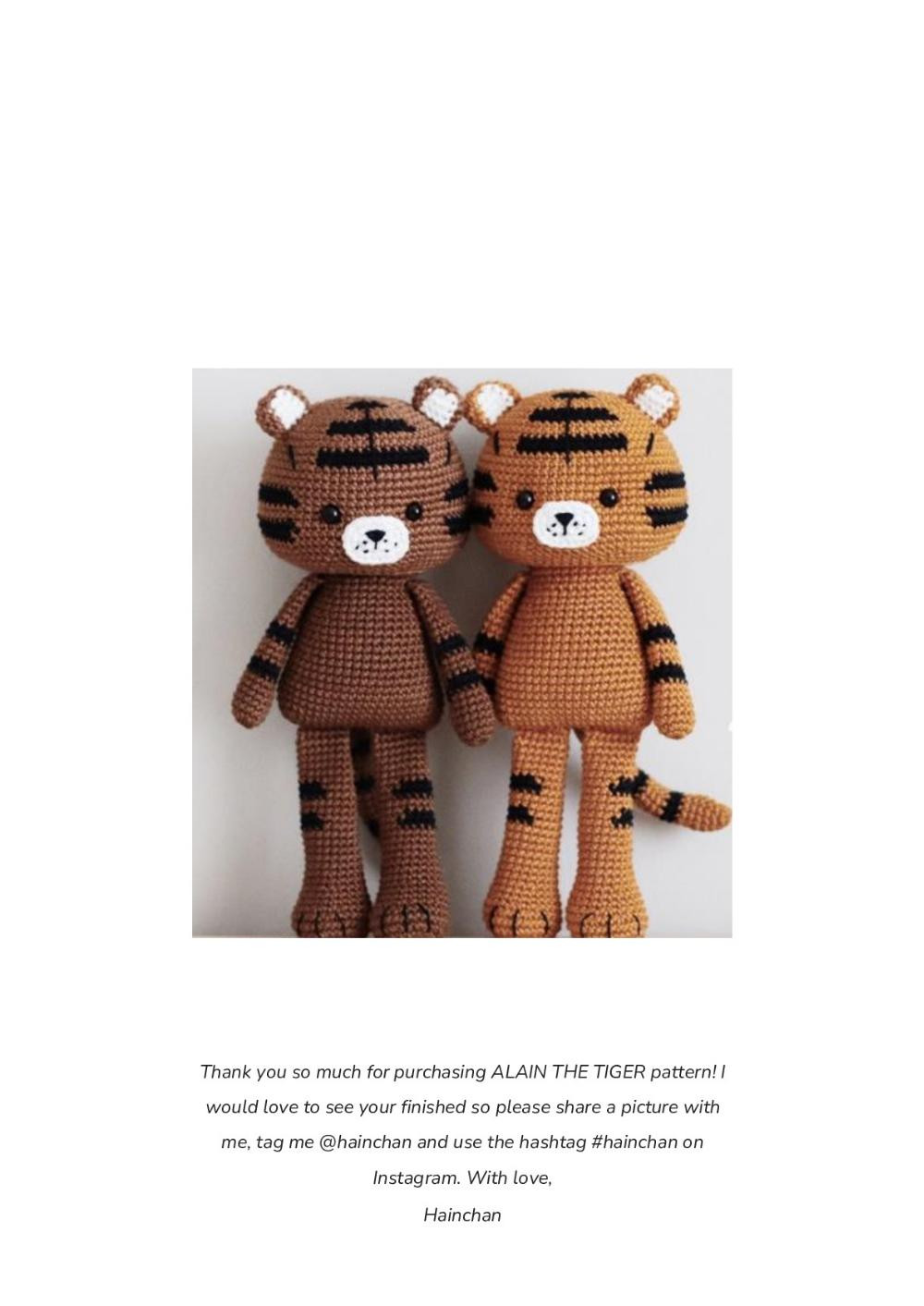 ALAIN THE TIGER CROCHET PATTERN