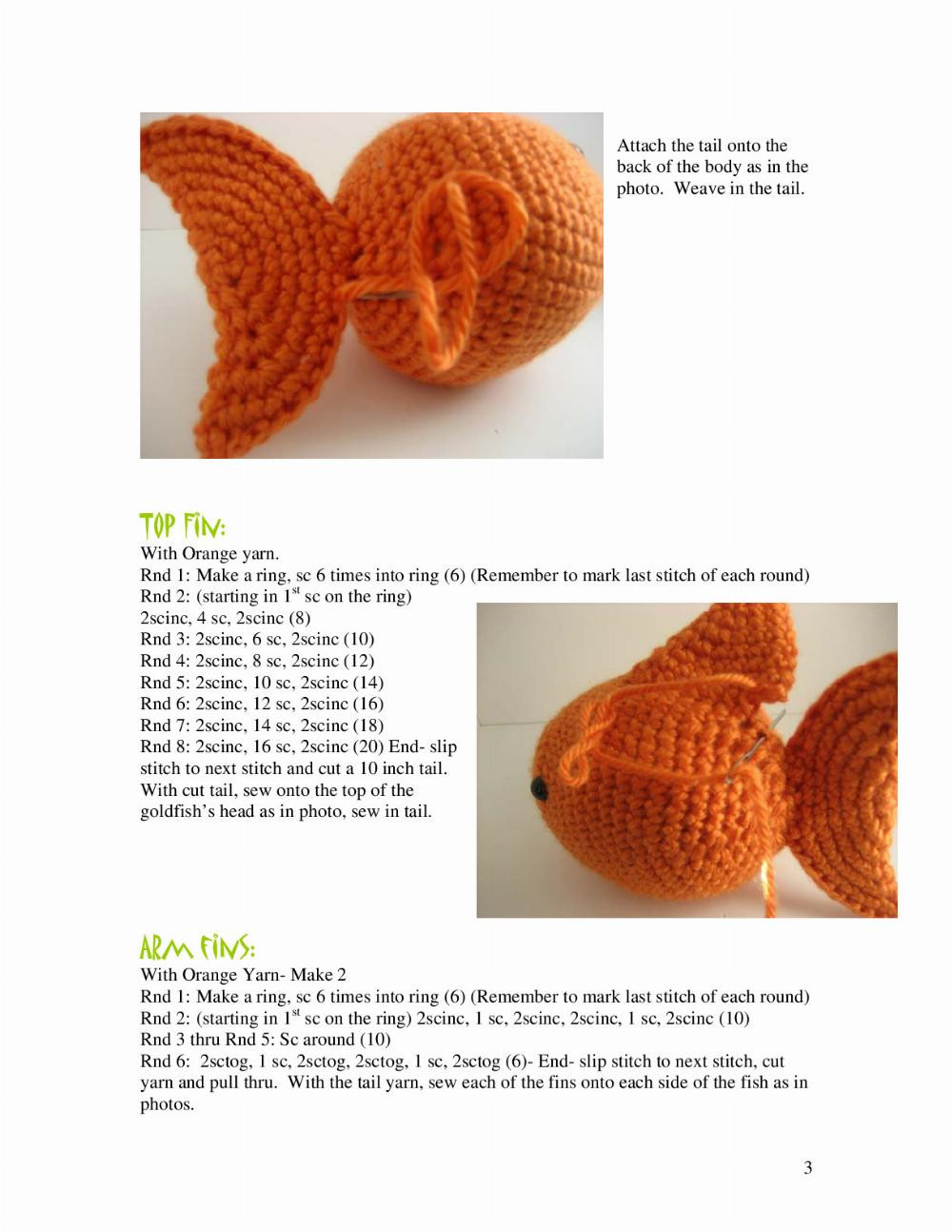 Amigurumi Goldfish Pattern pattern