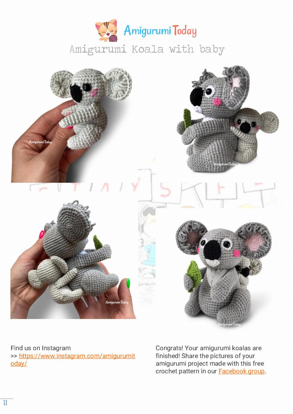 amigurumi koala with baby