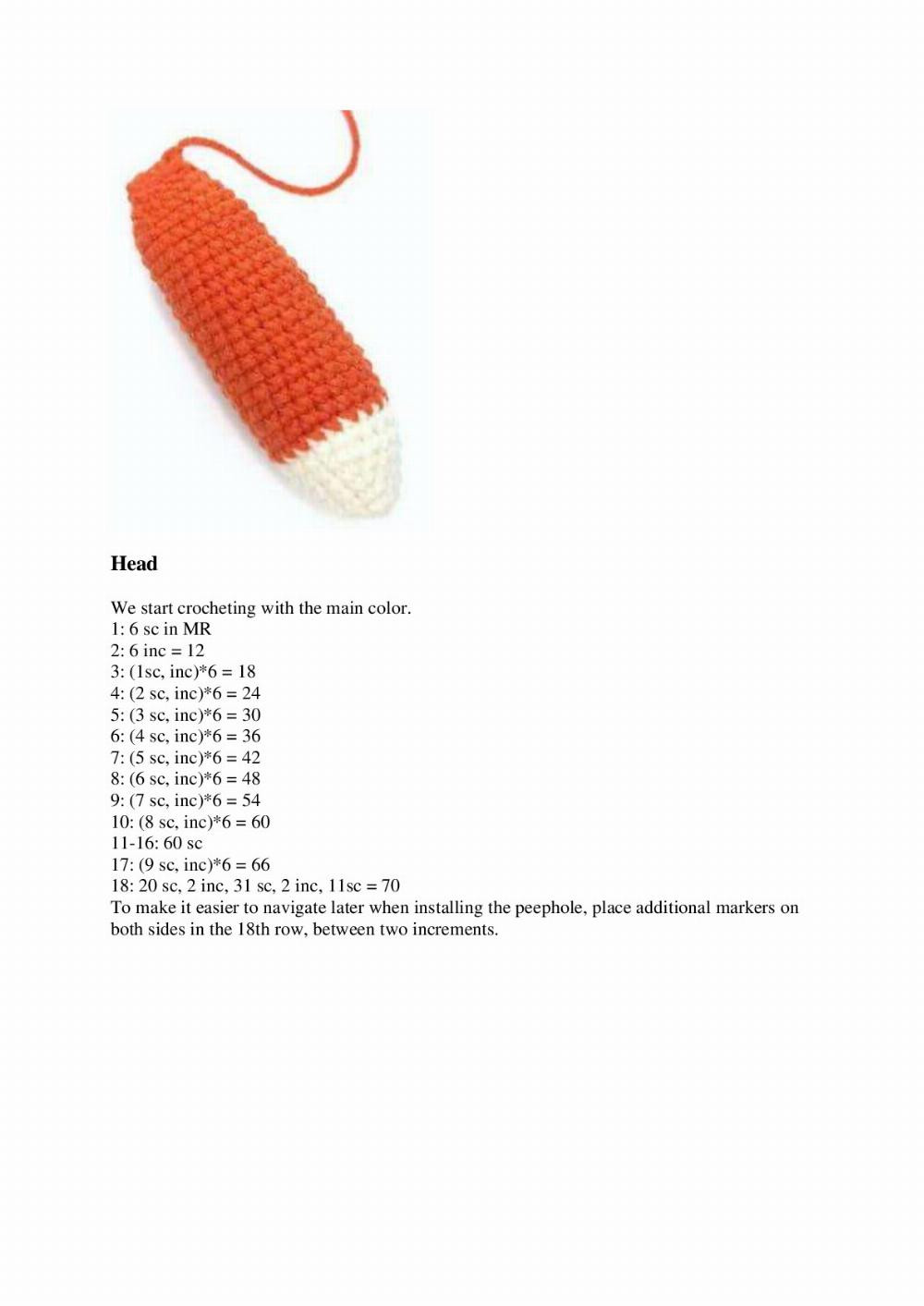 baby crochet fox amigurumi pdf free pattern