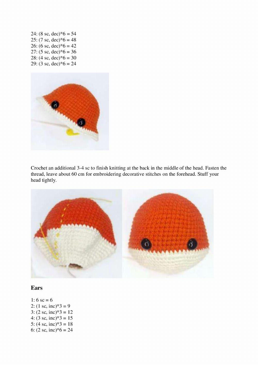 baby crochet fox amigurumi pdf free pattern