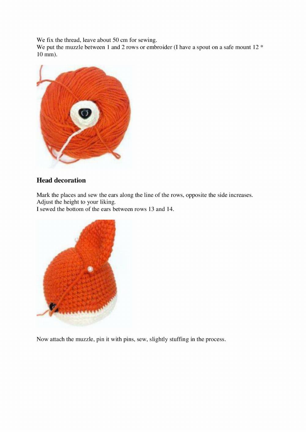 baby crochet fox amigurumi pdf free pattern