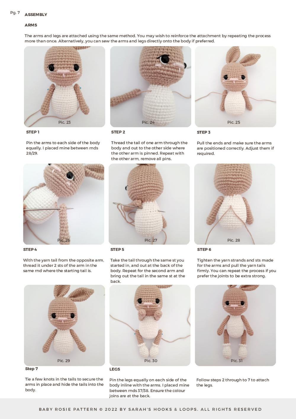 Baby Rosie Pattern, Crochet pattern for rabbit buds wearing bows