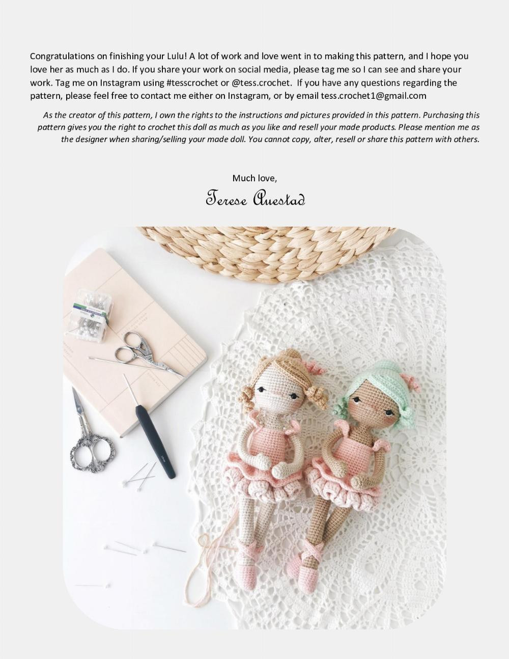 Ballet doll crochet pattern lulu