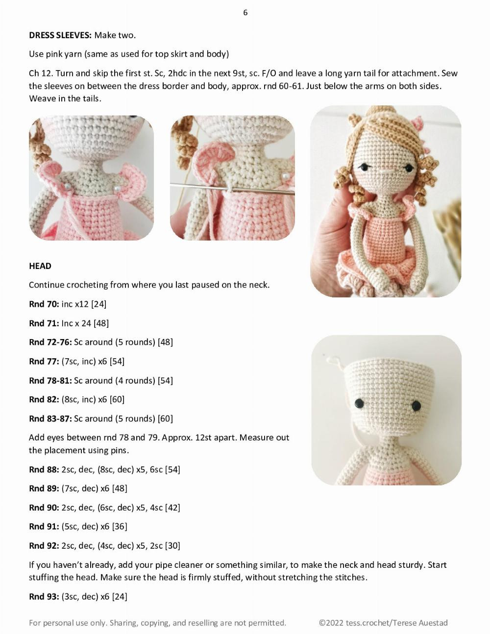 Ballet doll crochet pattern lulu