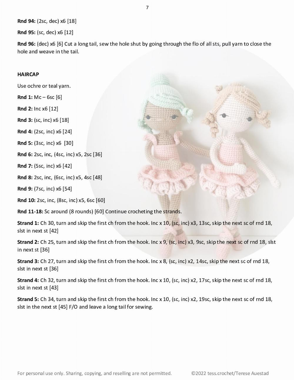 Ballet doll crochet pattern lulu