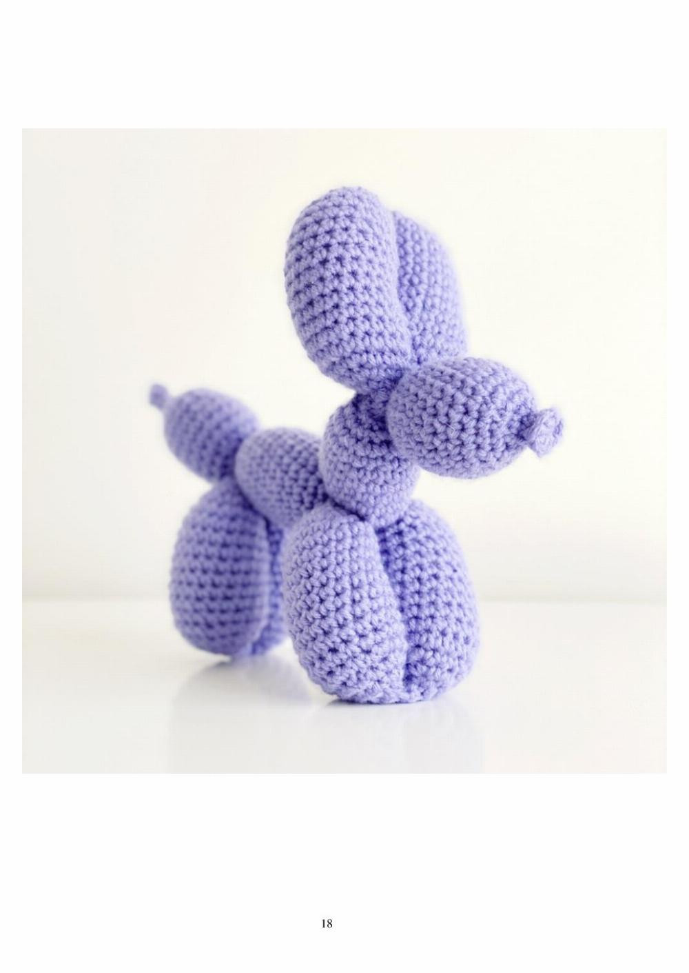 balloon animal, Crochet patterns for dogs, bears, rabbits, giraffes, swans...