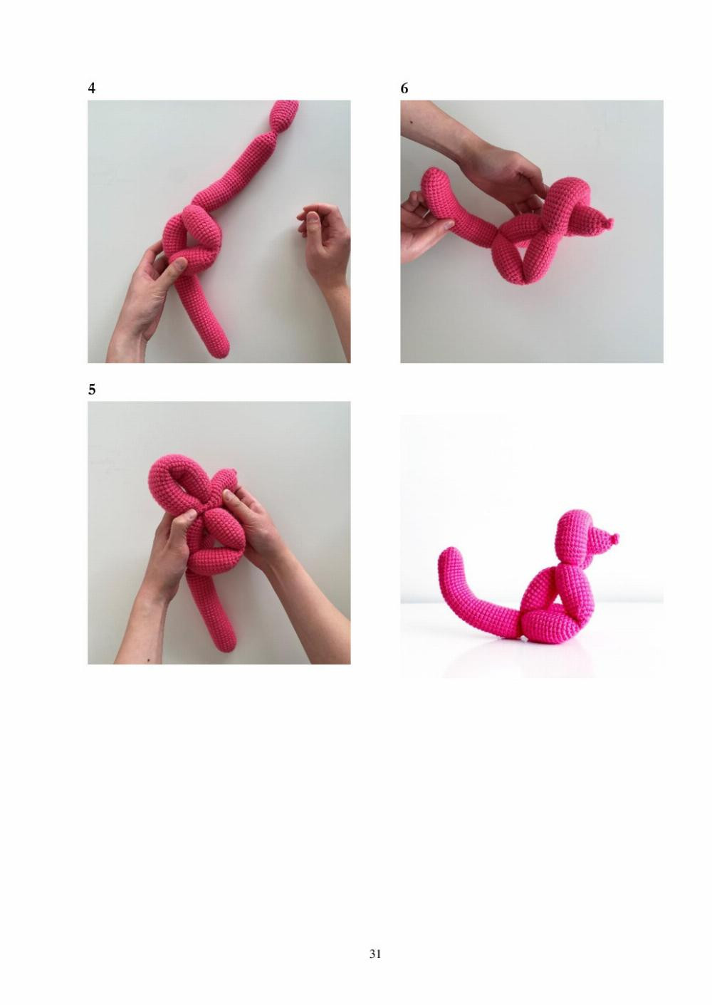 balloon animal, Crochet patterns for dogs, bears, rabbits, giraffes, swans...