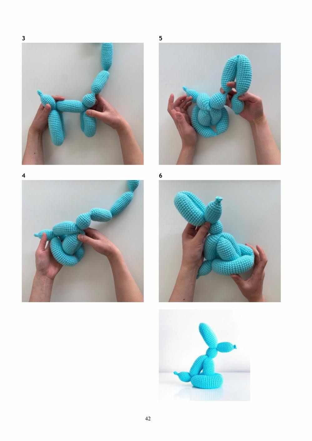 balloon animal, Crochet patterns for dogs, bears, rabbits, giraffes, swans...