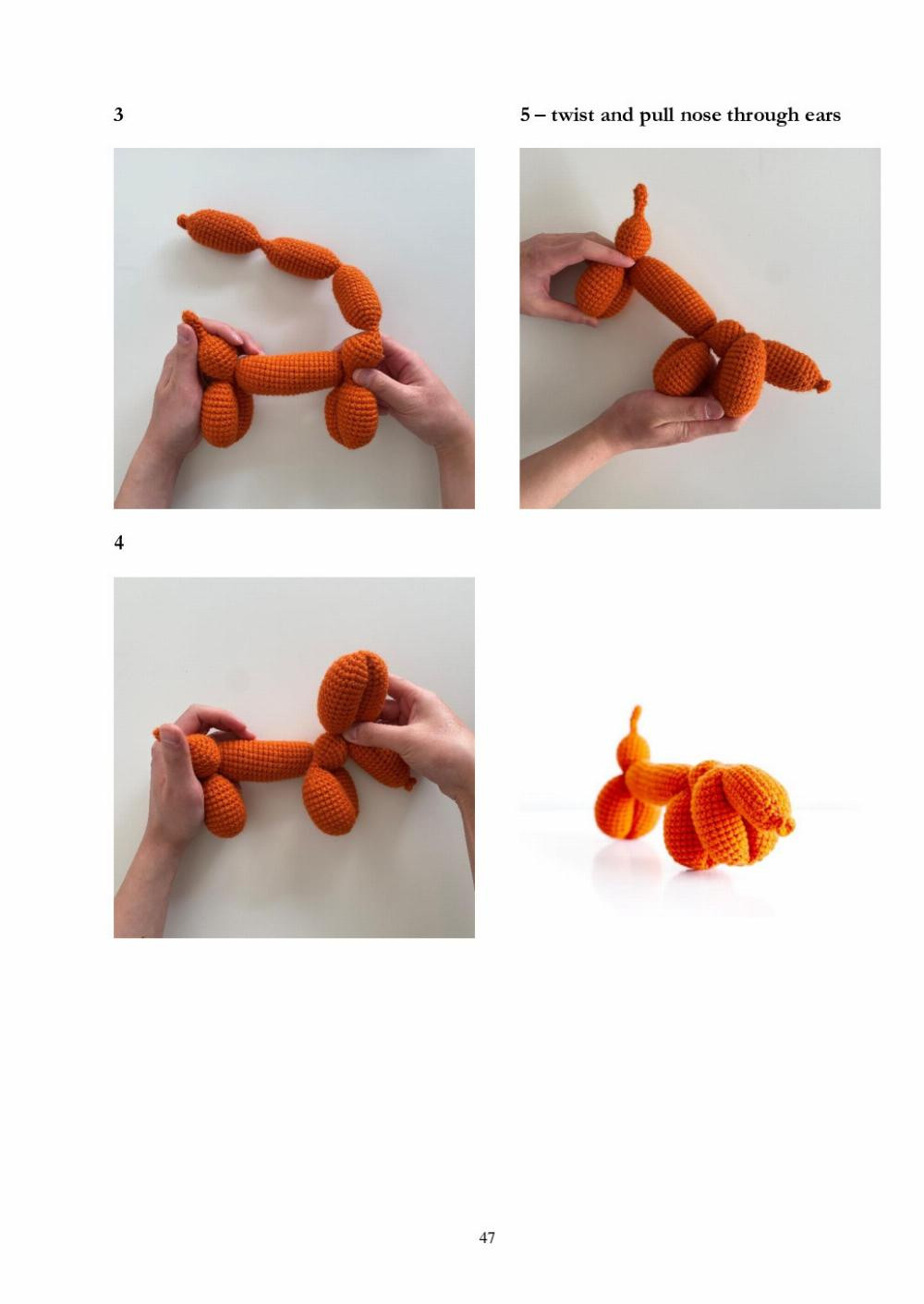 balloon animal, Crochet patterns for dogs, bears, rabbits, giraffes, swans...