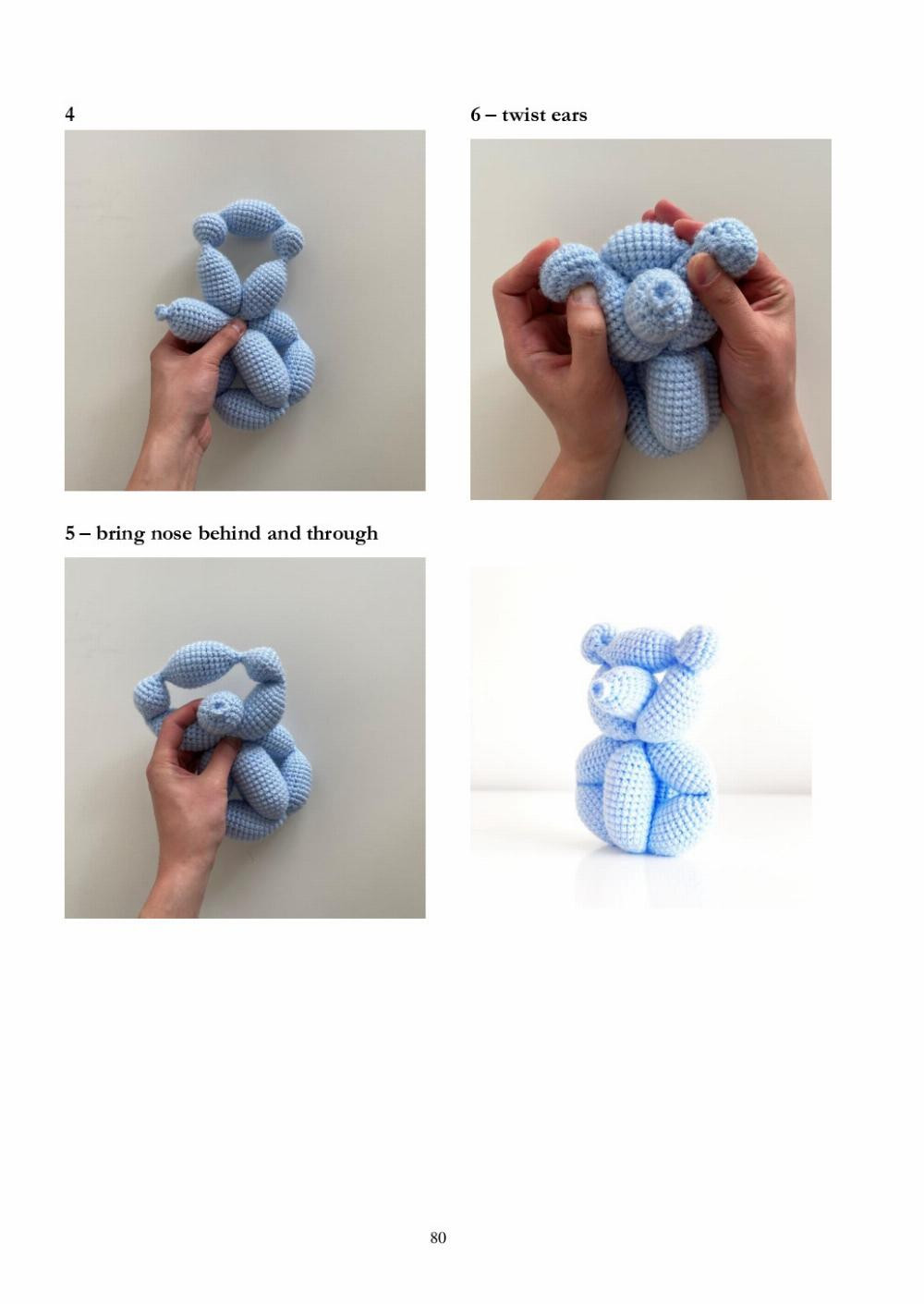 balloon animal, Crochet patterns for dogs, bears, rabbits, giraffes, swans...