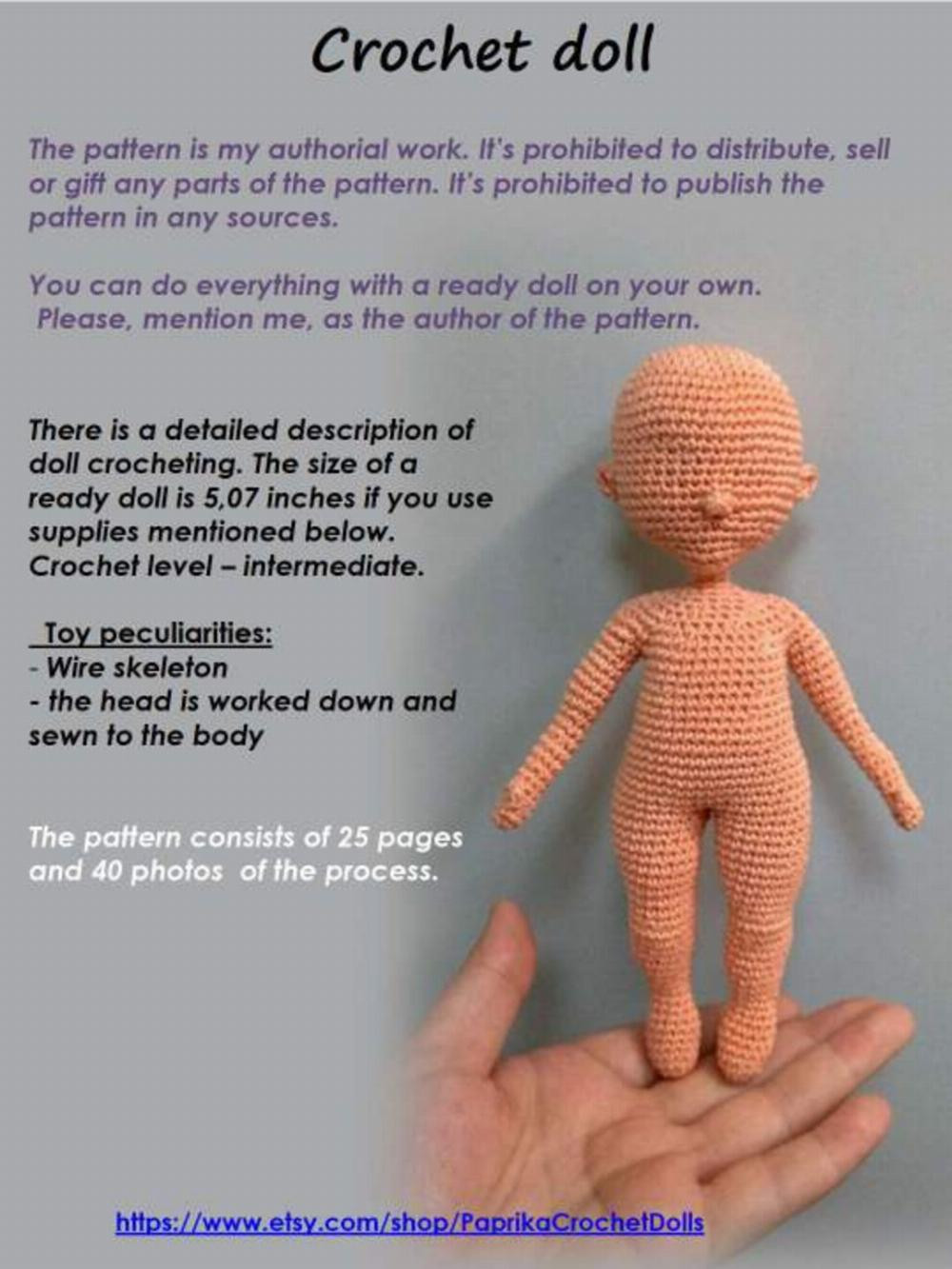 Basic body doll crochet pattern