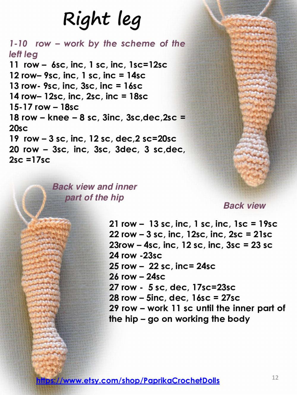 Basic body doll crochet pattern