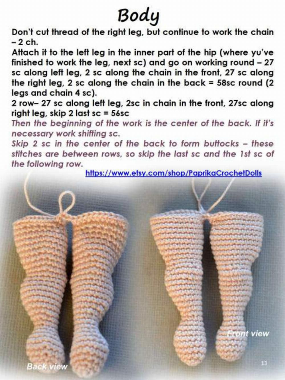 Basic body doll crochet pattern