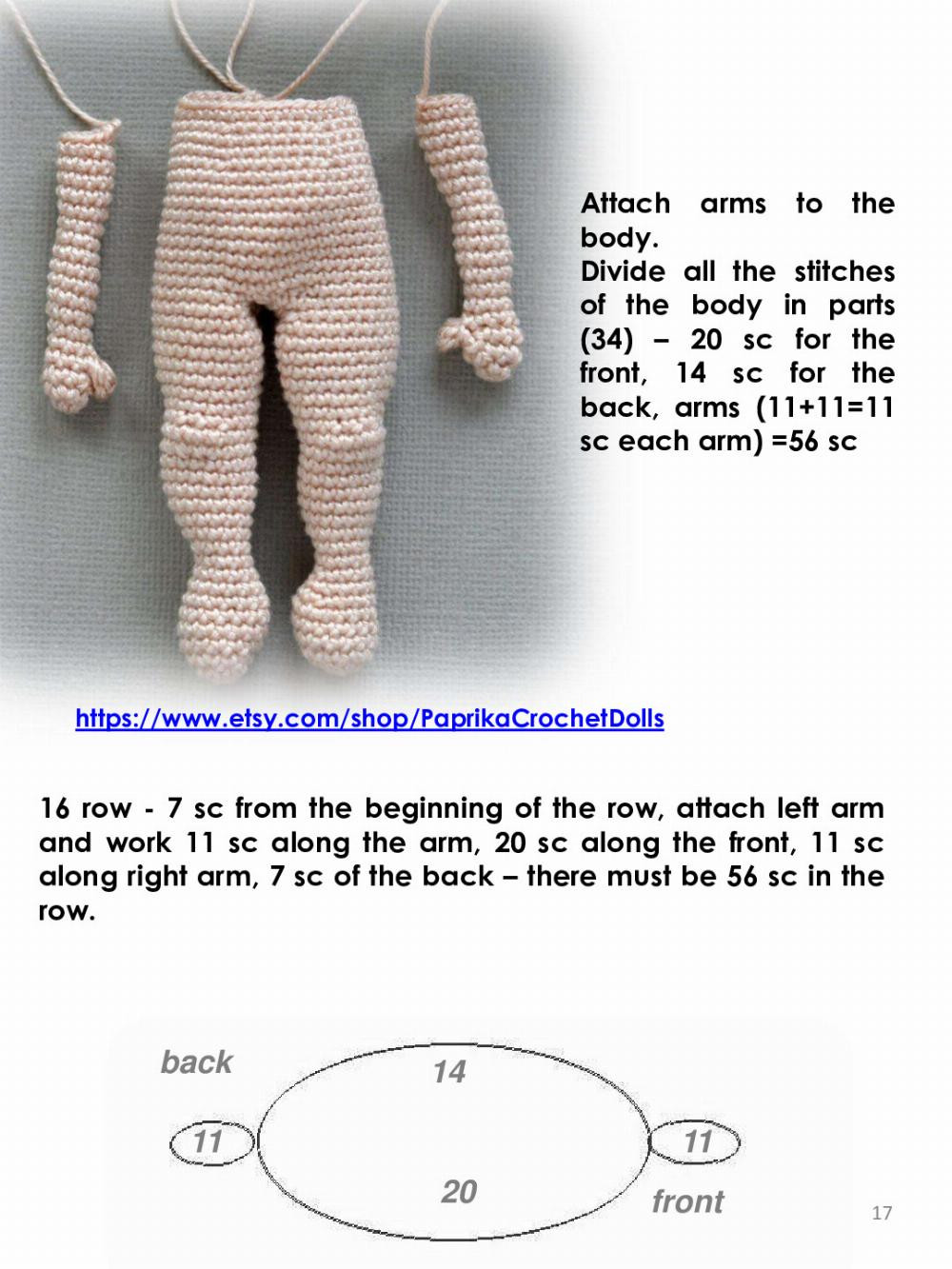 Basic body doll crochet pattern