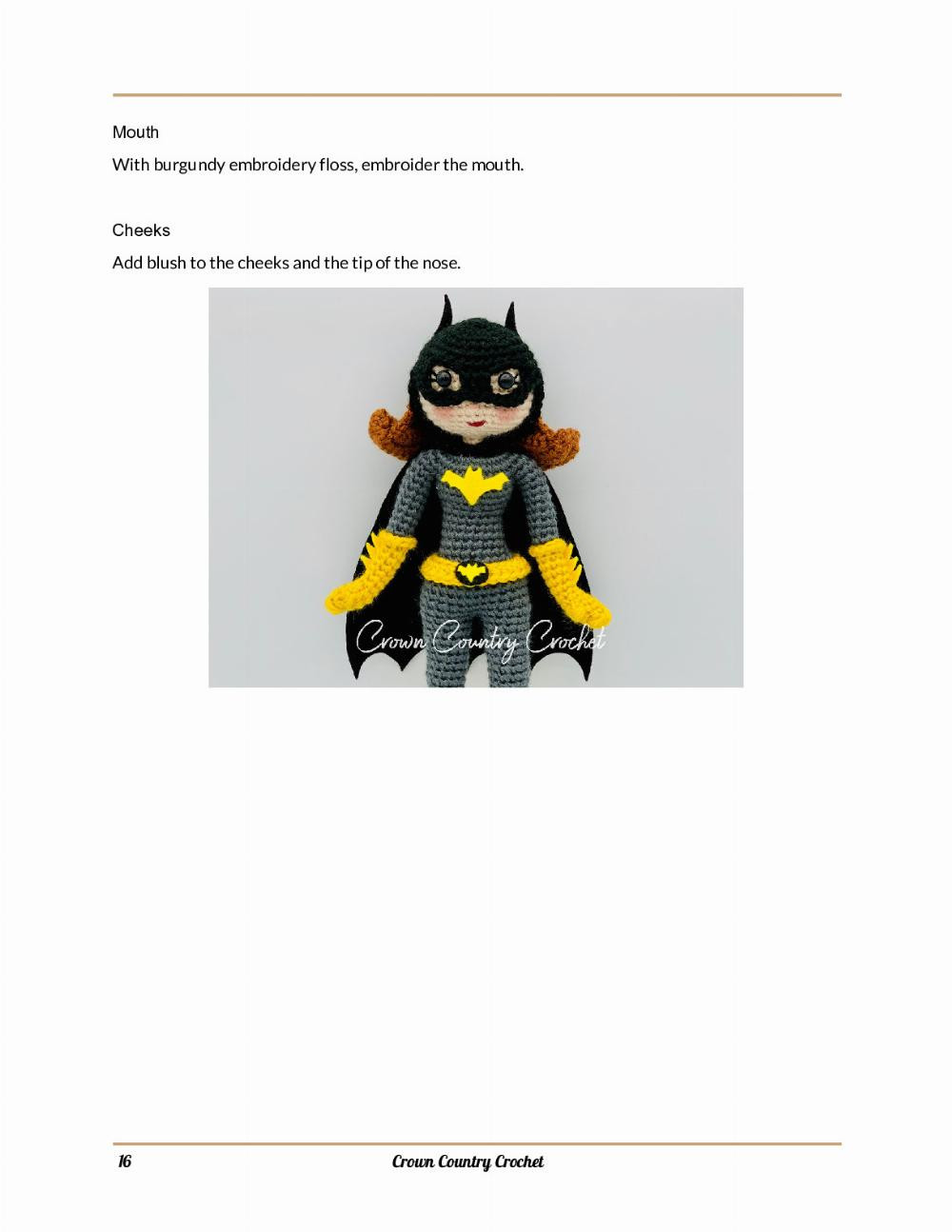 bat heroine crochet pattern, super bat girl