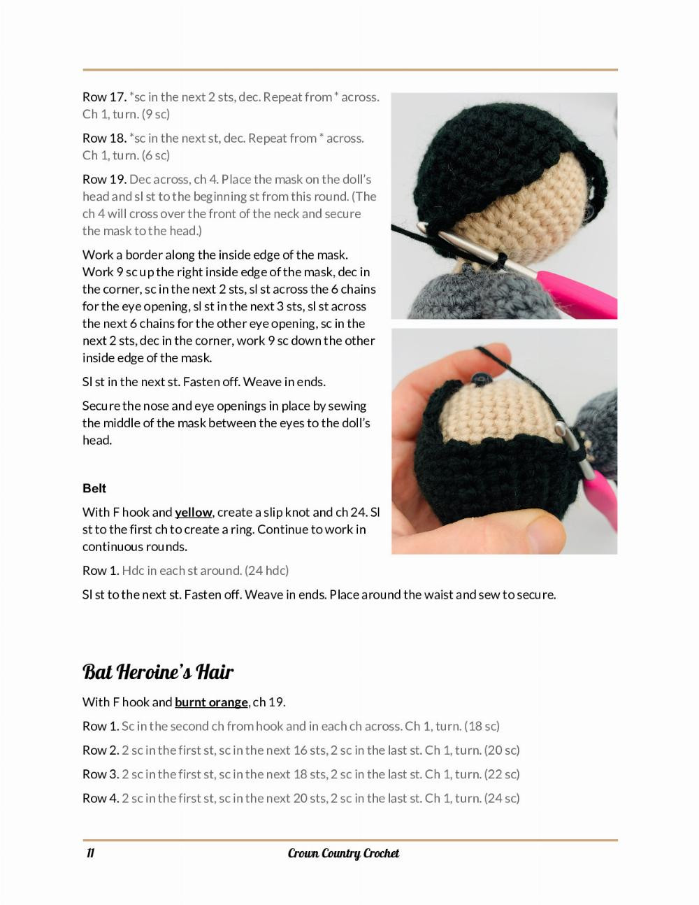 bat heroine crochet pattern, super bat girl