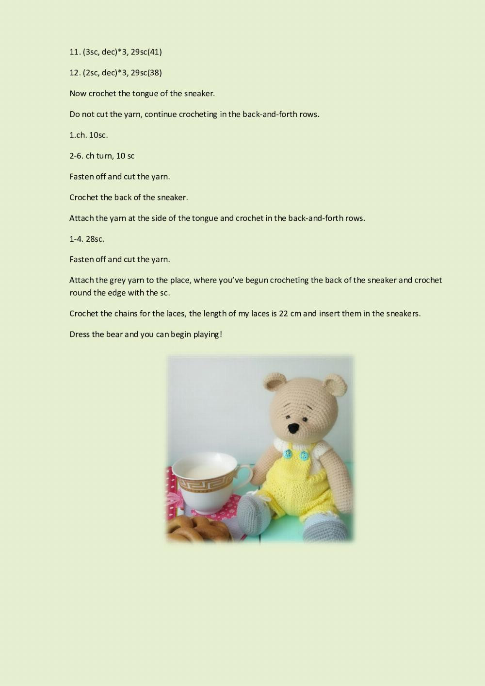 bear in the yellow trousers crochet pattern