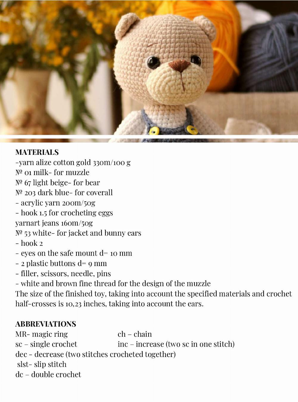 BENNY BEAR crochet pattern