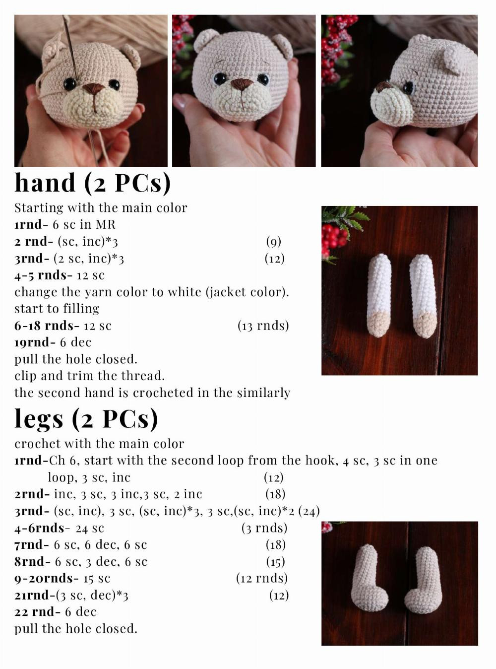 BENNY BEAR crochet pattern