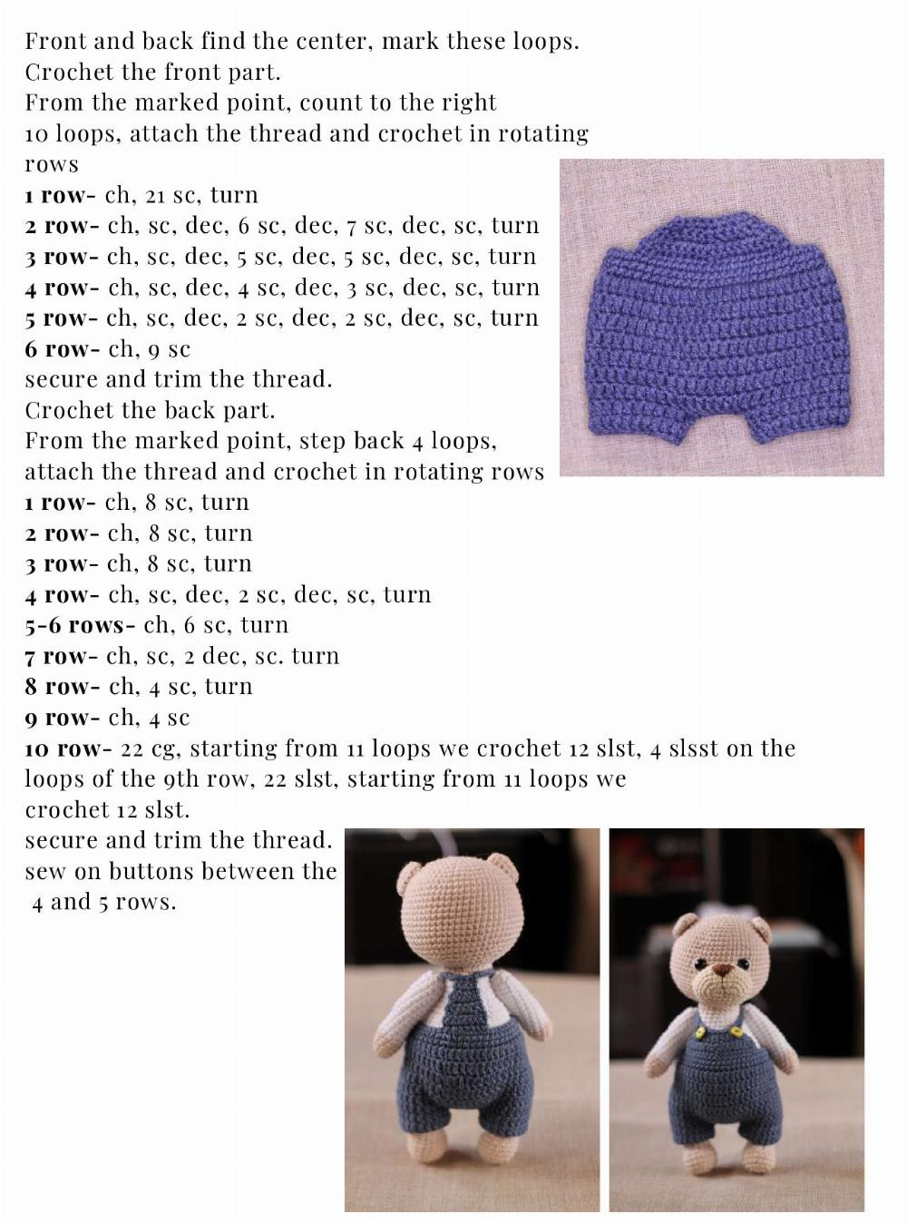 BENNY BEAR crochet pattern