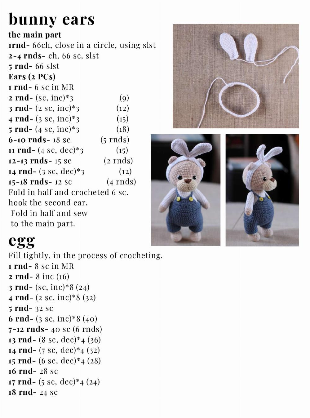 BENNY BEAR crochet pattern