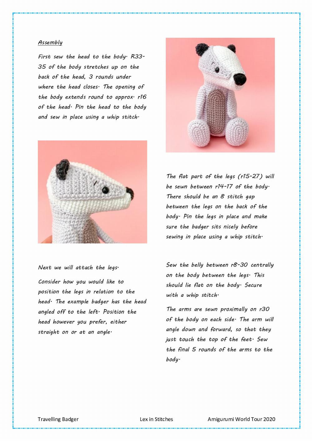 Bill the Travelling Badger Crochet Pattern