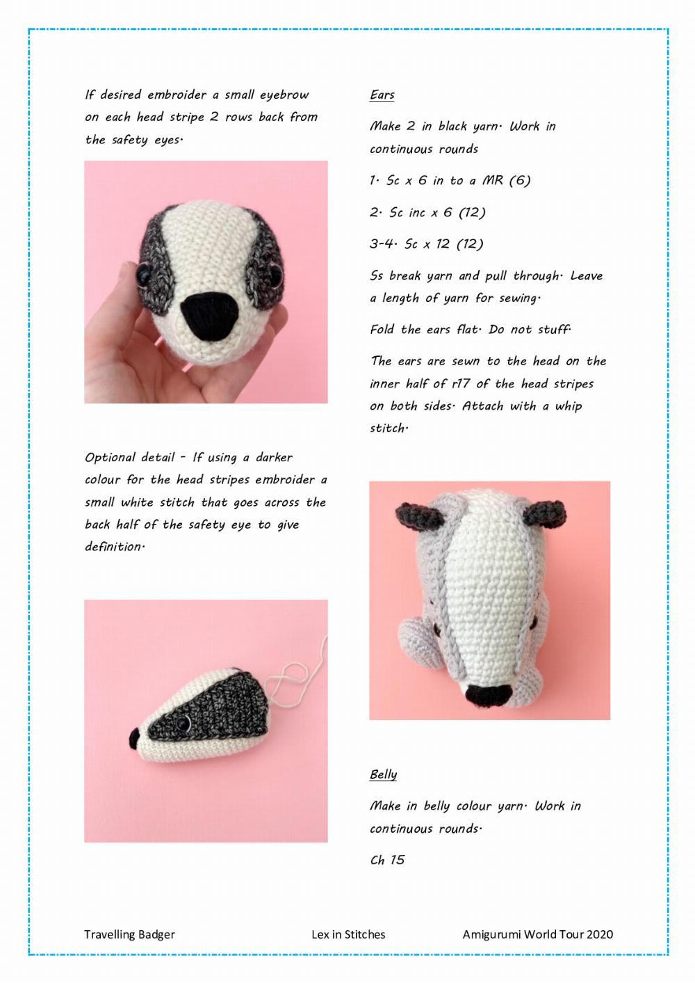 Bill the Travelling Badger Crochet Pattern