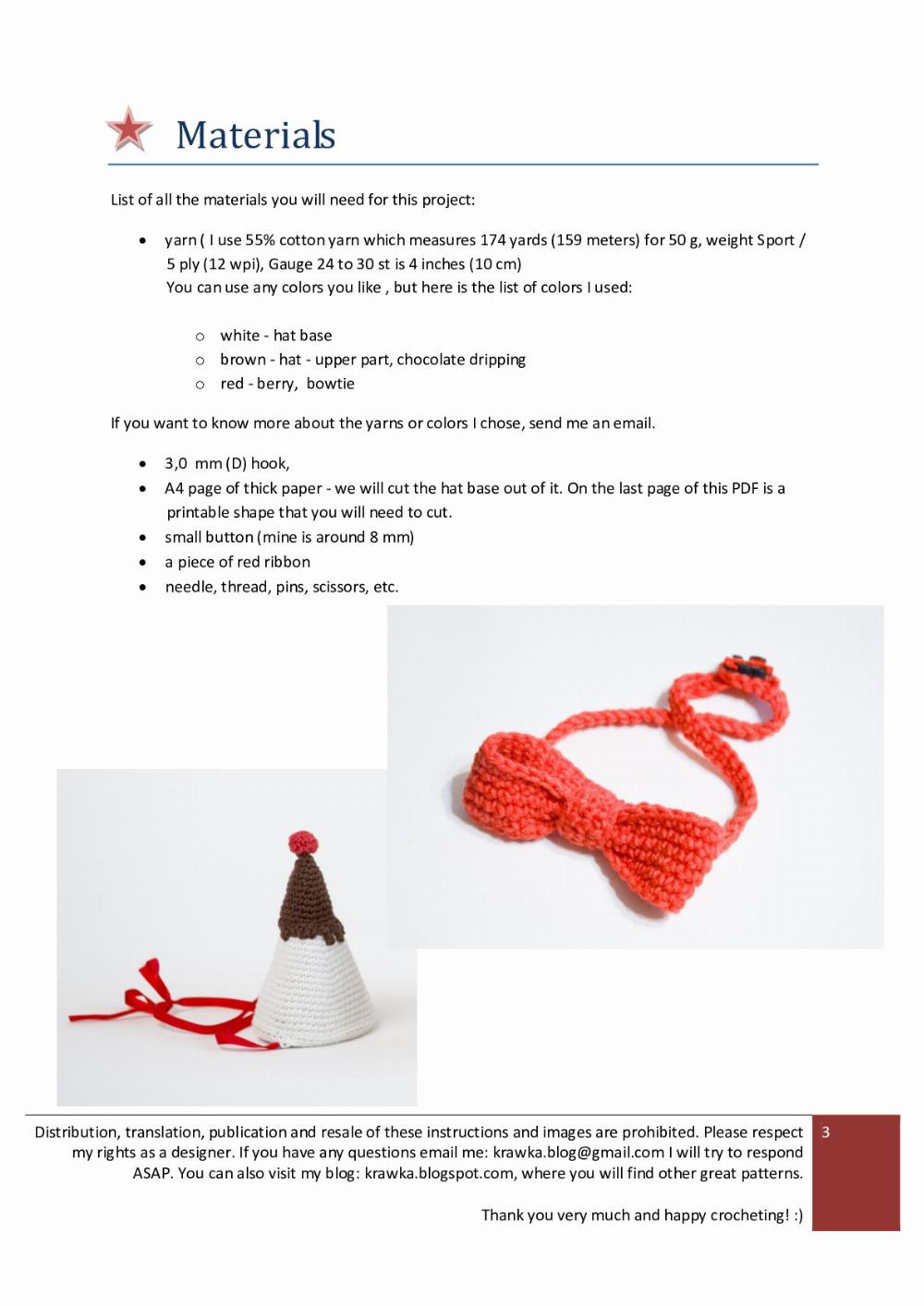 Birthday hat and bowtie Crochet pattern