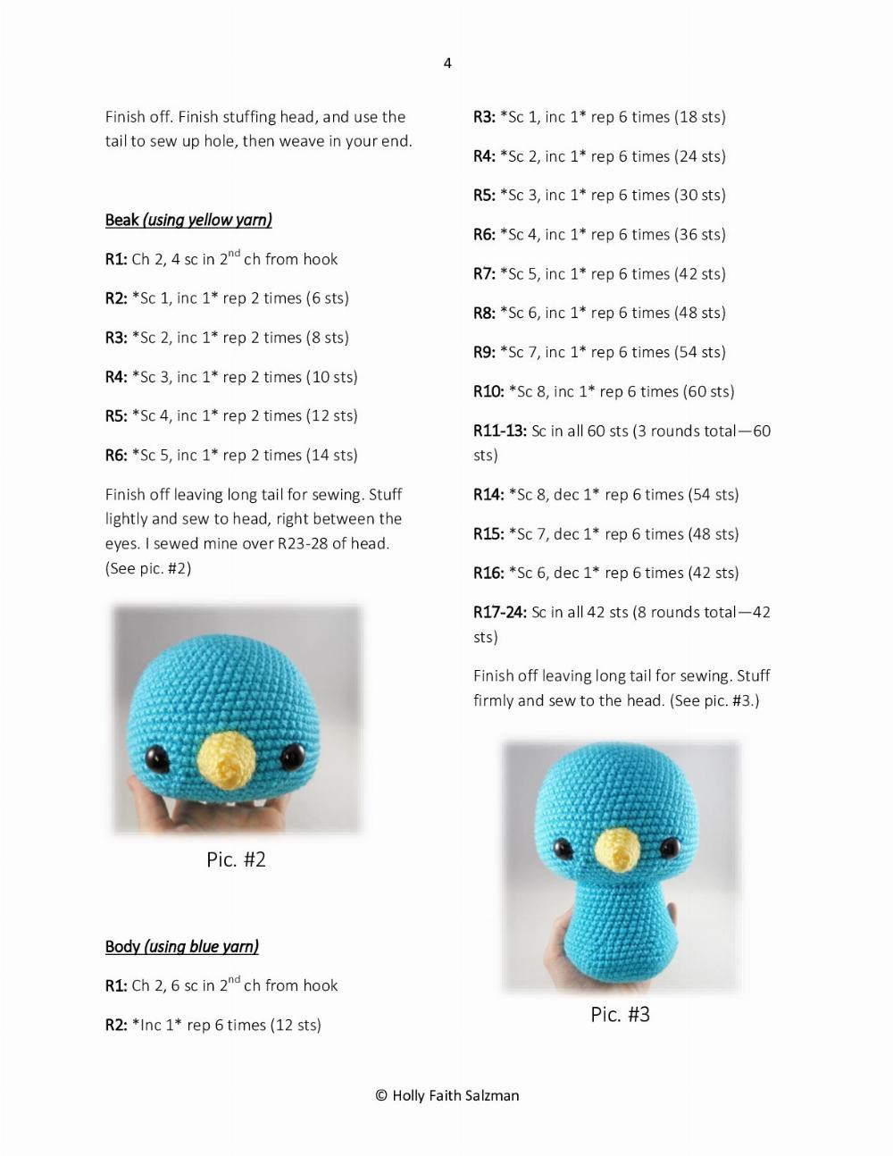 Bluebird crochet pattern