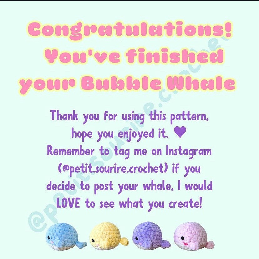 bubble whale no sew free pattern