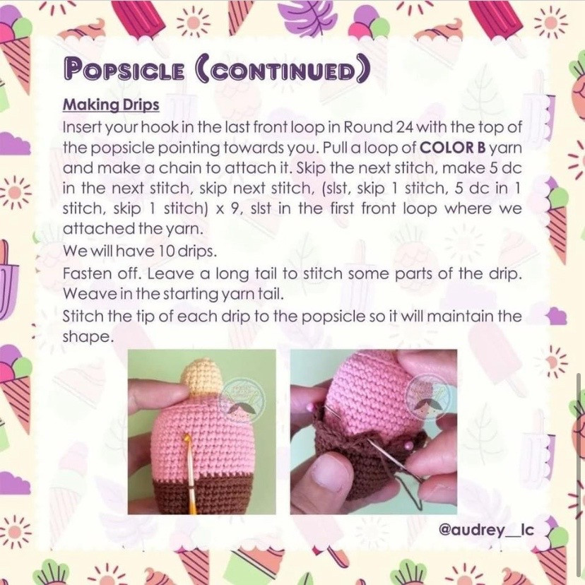 bunny popsicle free crochet pattern