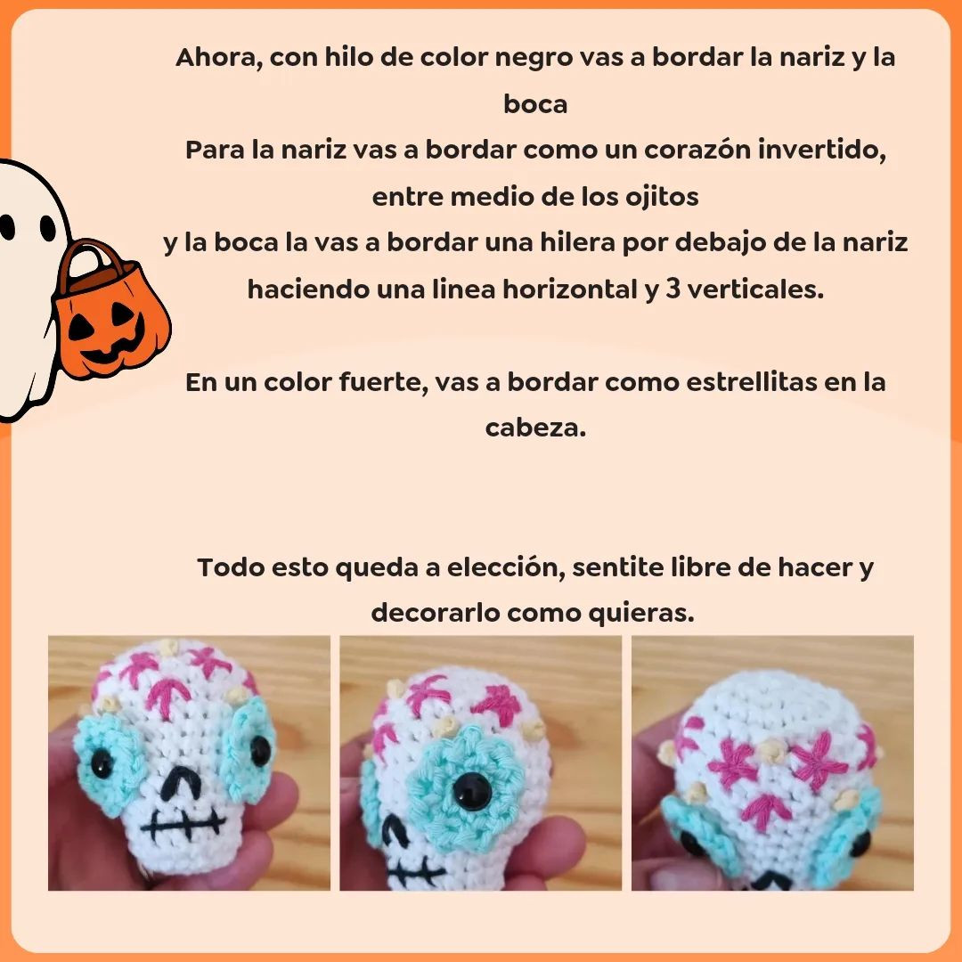 Calaverita 💀🌸 seguimos con el segundo patrón gratuito edición halloween...