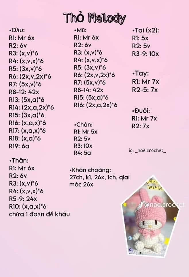 Chart bé thỏ melody