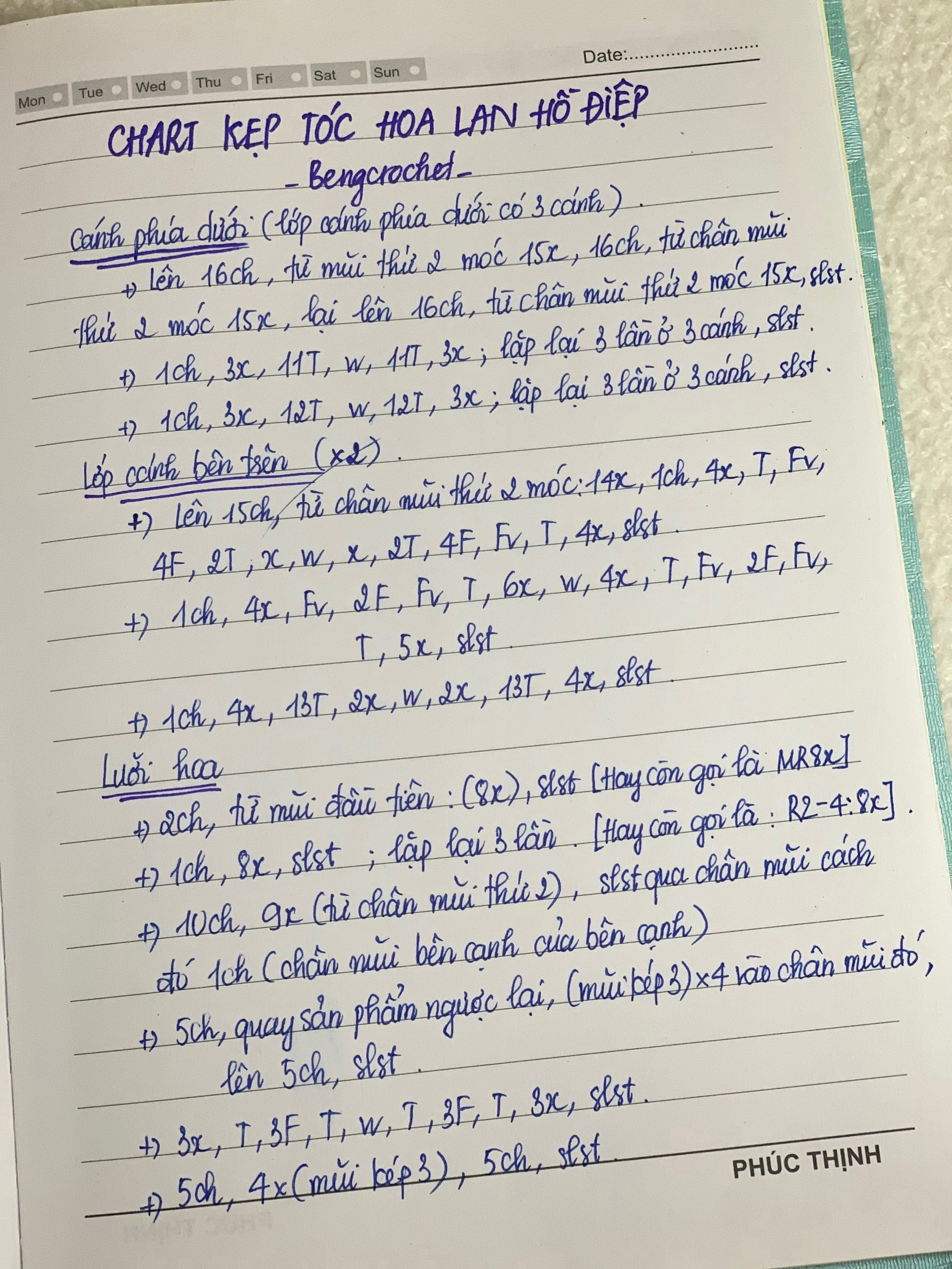 Chart kẹp tóc hoa lan hồ điệp