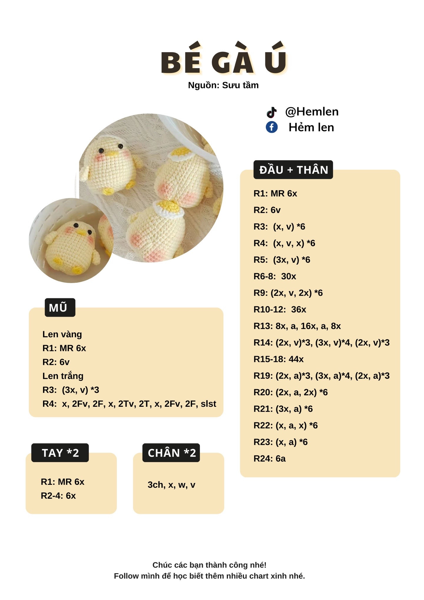 chart móc bé gà ú