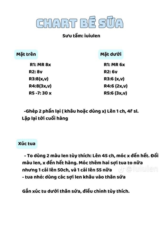 Chart móc bé sứa, bé cáo, bé thỏ tai bắp ngô